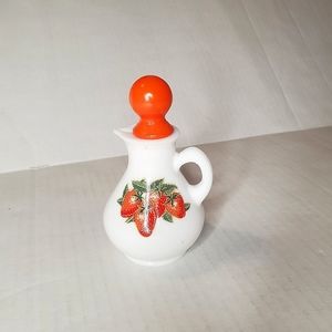 COPY - Vintage Avon “Strawberries and Cream” milk glass bath foam pitcher